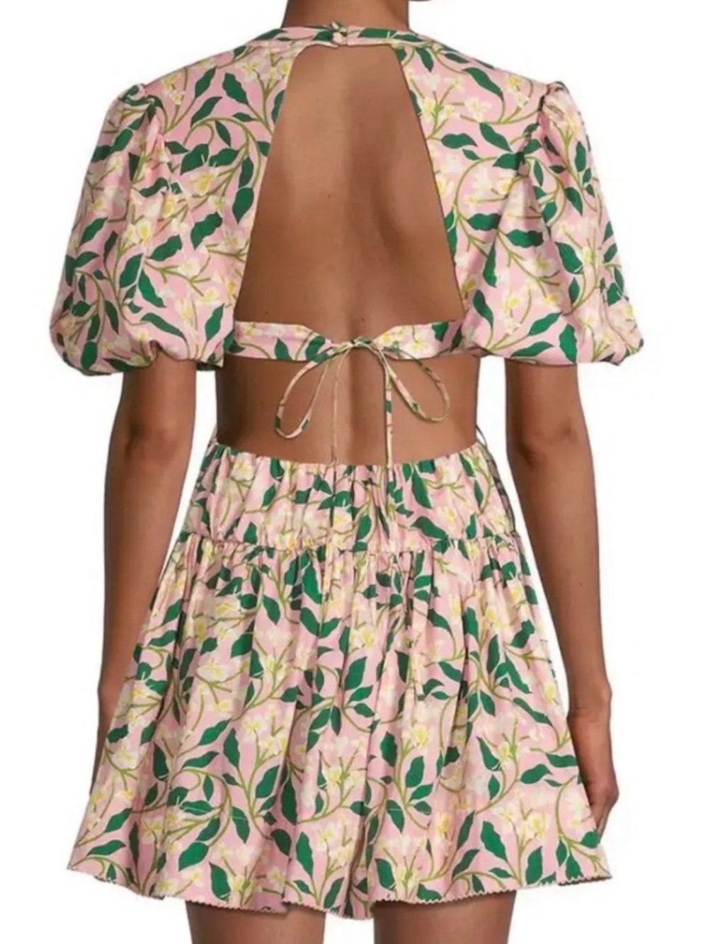 Agua Bendito Verao Dos Gardenia Rosa Open Neck Dress 10048 Size Medium